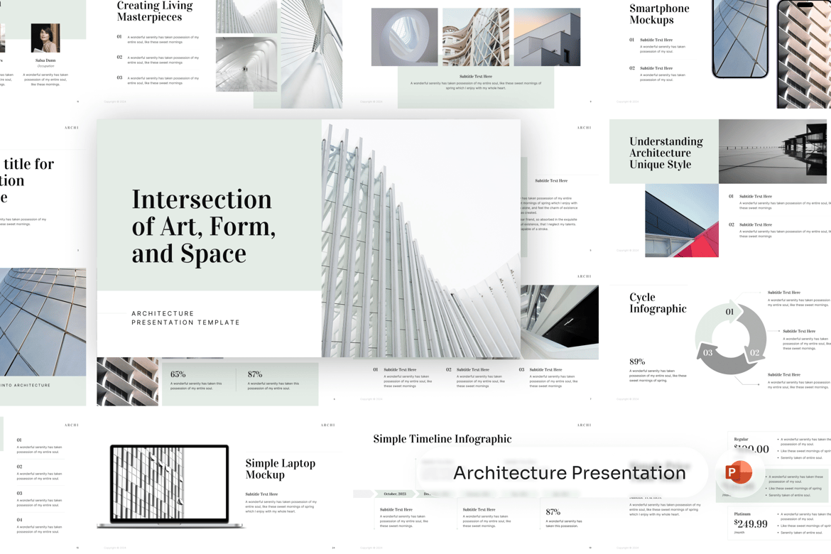 Template PowerPoint Arsitektur yang Menawan