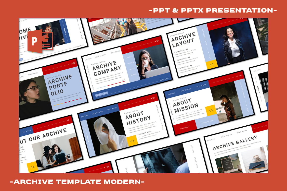Template Presentasi PowerPoint Archive yang Menarik