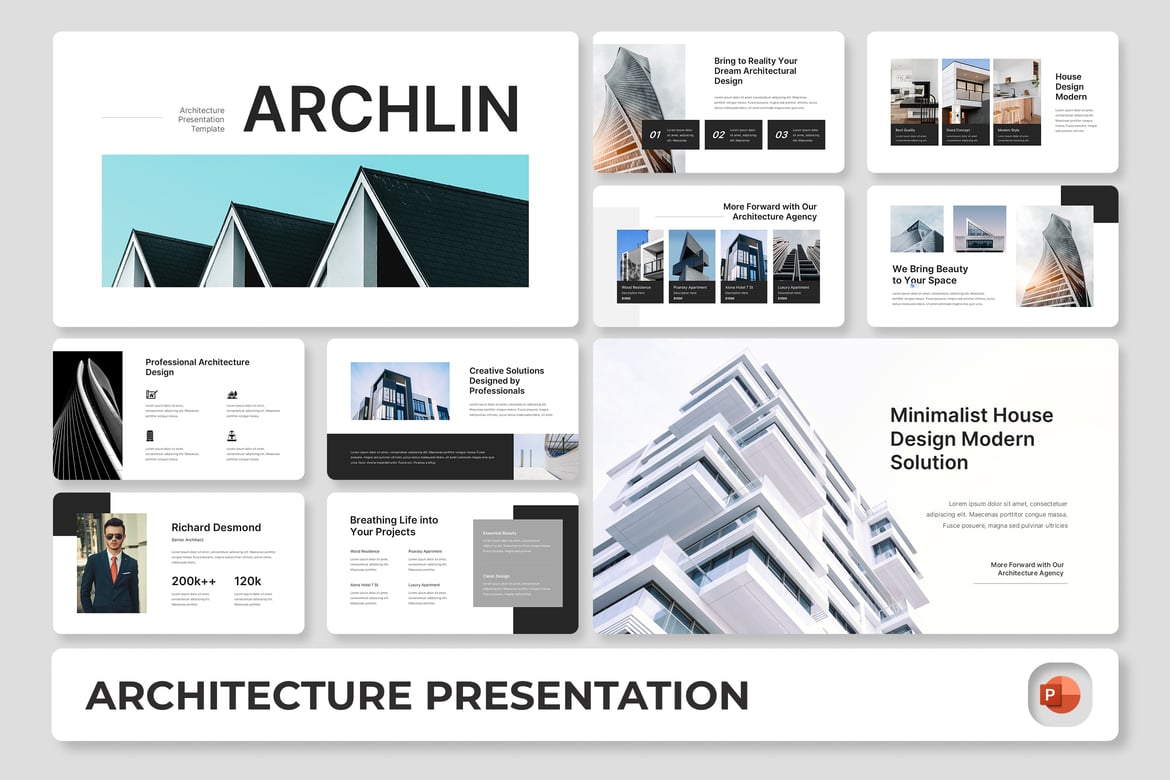 Archlin - Template Presentasi Arsitektur yang Elegan