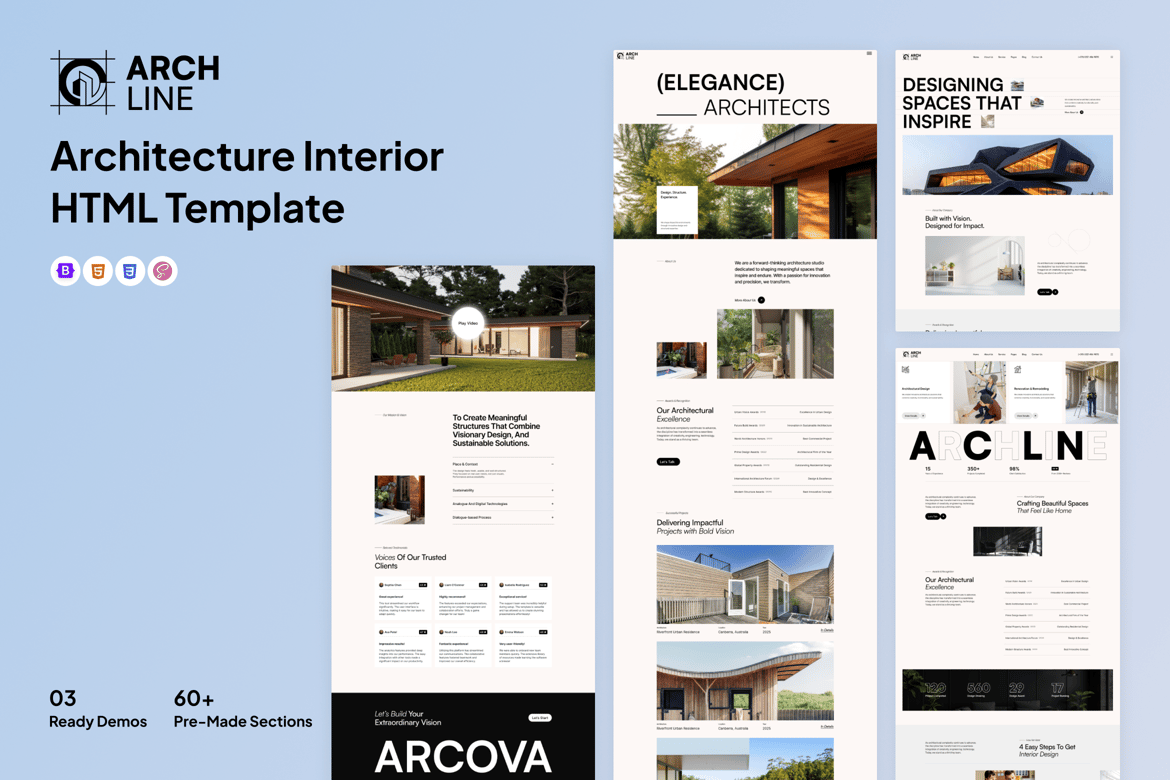 Archline – Template Website Arsitektur & Interior Modern