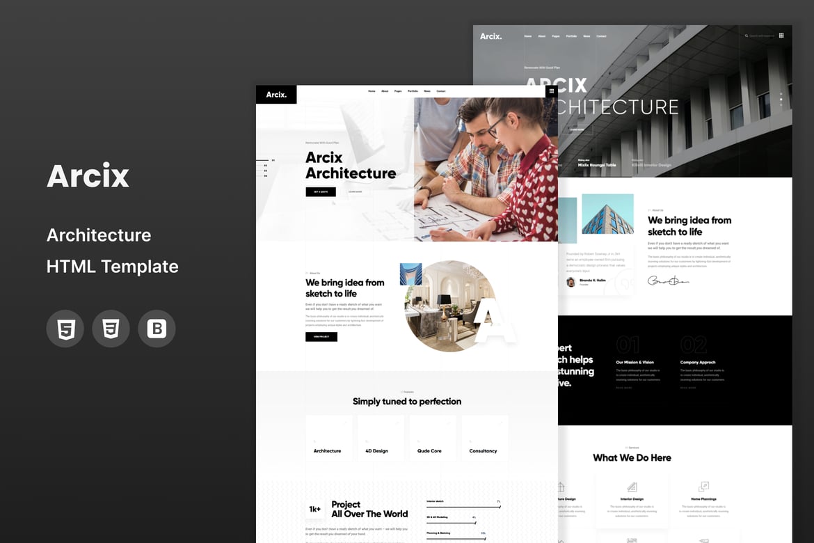 Arcix - Template Website Arsitektur Modern