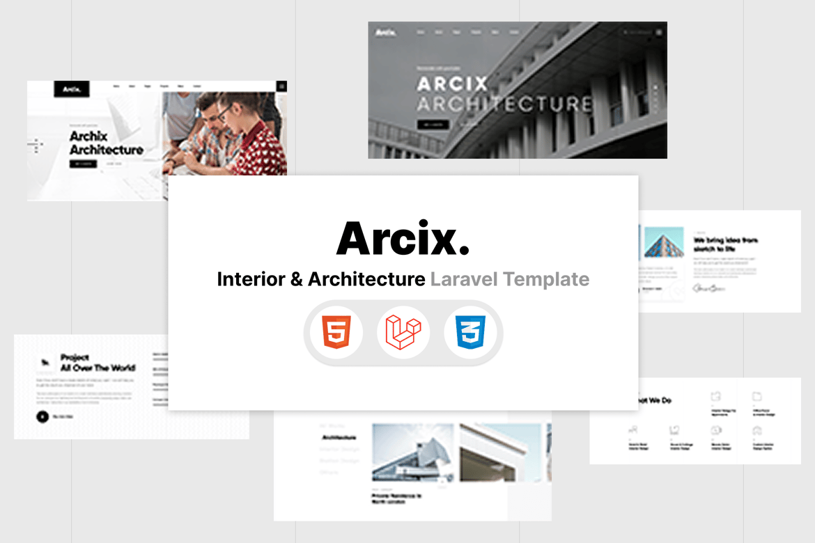 Arcix - Template Website Arsitektur Modern berbasis Laravel