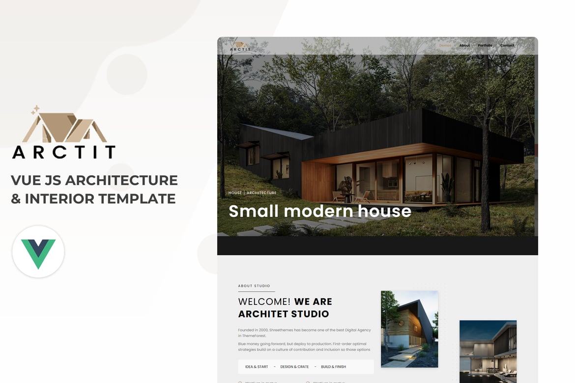 Arctit - Template Website Arsitektur & Interior Modern dengan Vue Js