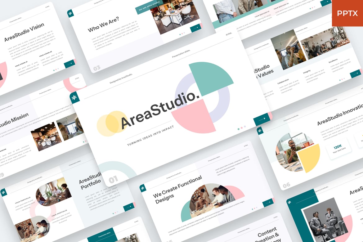 AreaStudio - Template PowerPoint Kreatif untuk Agensi dan Bisnis