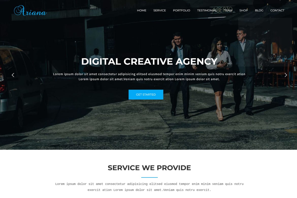 Ariana - Tema WordPress untuk Digital Agency yang Modern dan Menarik
