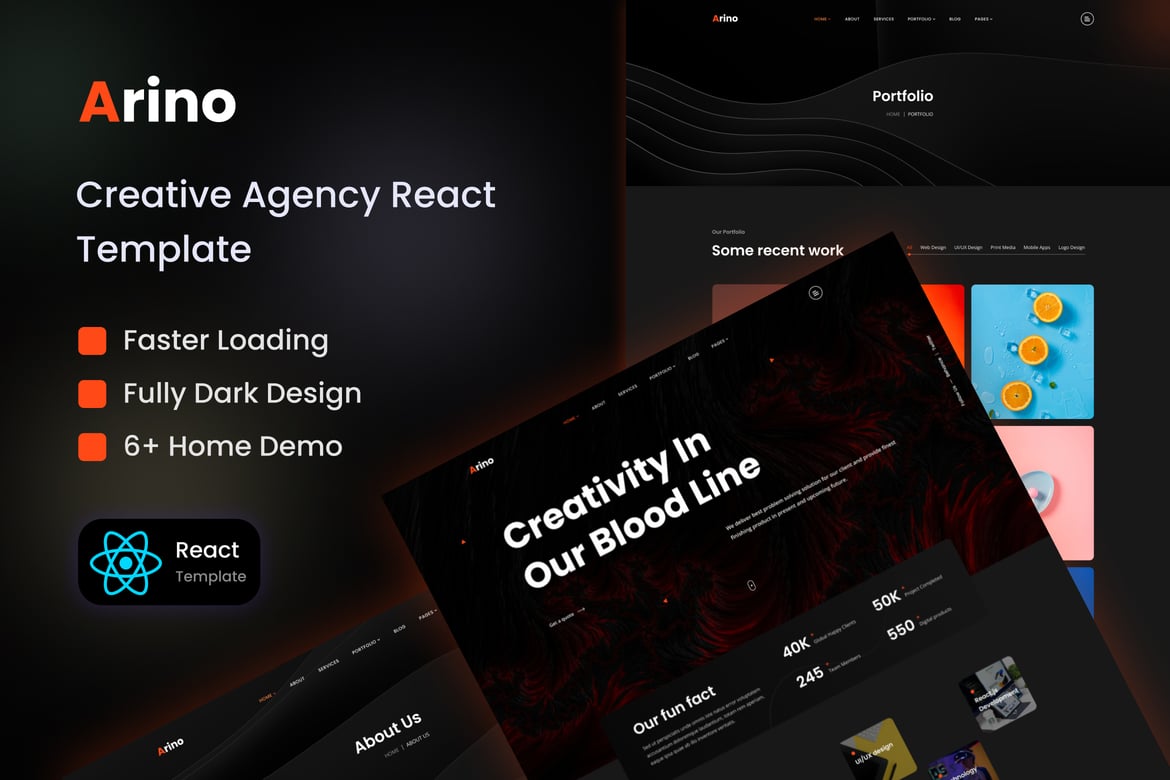 Arino - Template Web Kreatif untuk Agensi Modern
