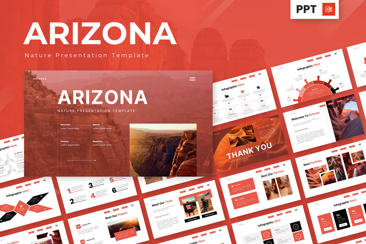 Template Presentasi Powerpoint Alam Arizona yang Menawan