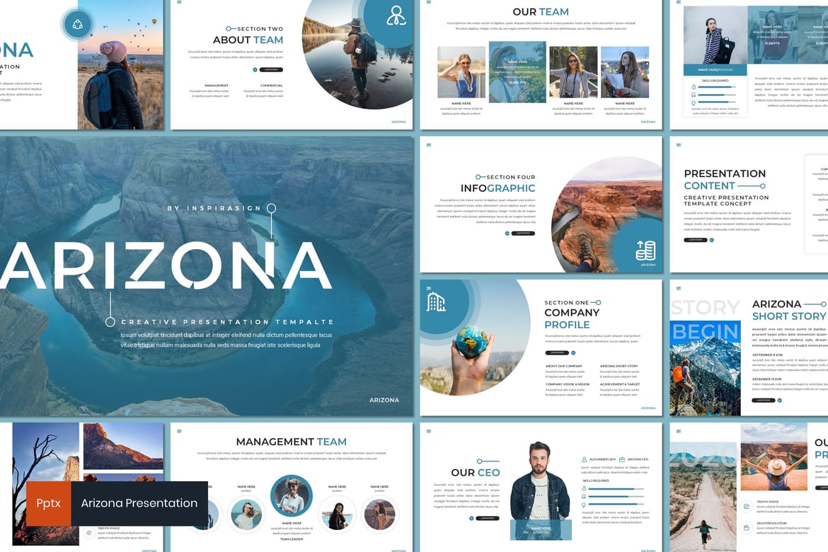 Template Presentasi PowerPoint Arizona - Kreatif dan Minimalis