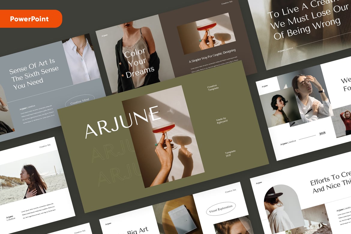 ARJUNE - Template PowerPoint Kreatif untuk Presentasi Profesional