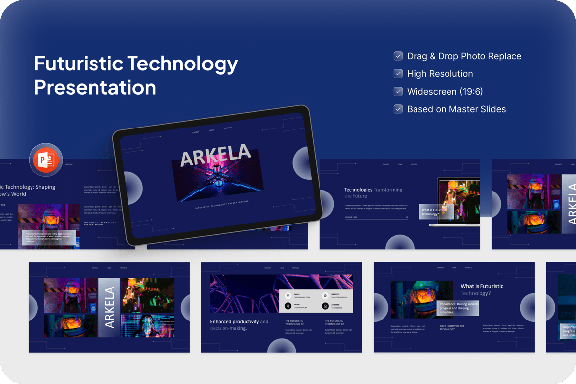 Arkela - Template PowerPoint Teknologi Futuristik