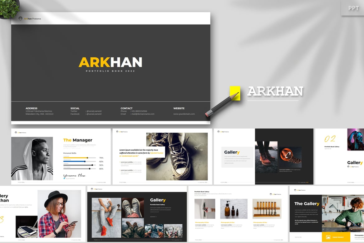 Template Presentasi Arkhan - Powerpoint Kreatif dan Modern