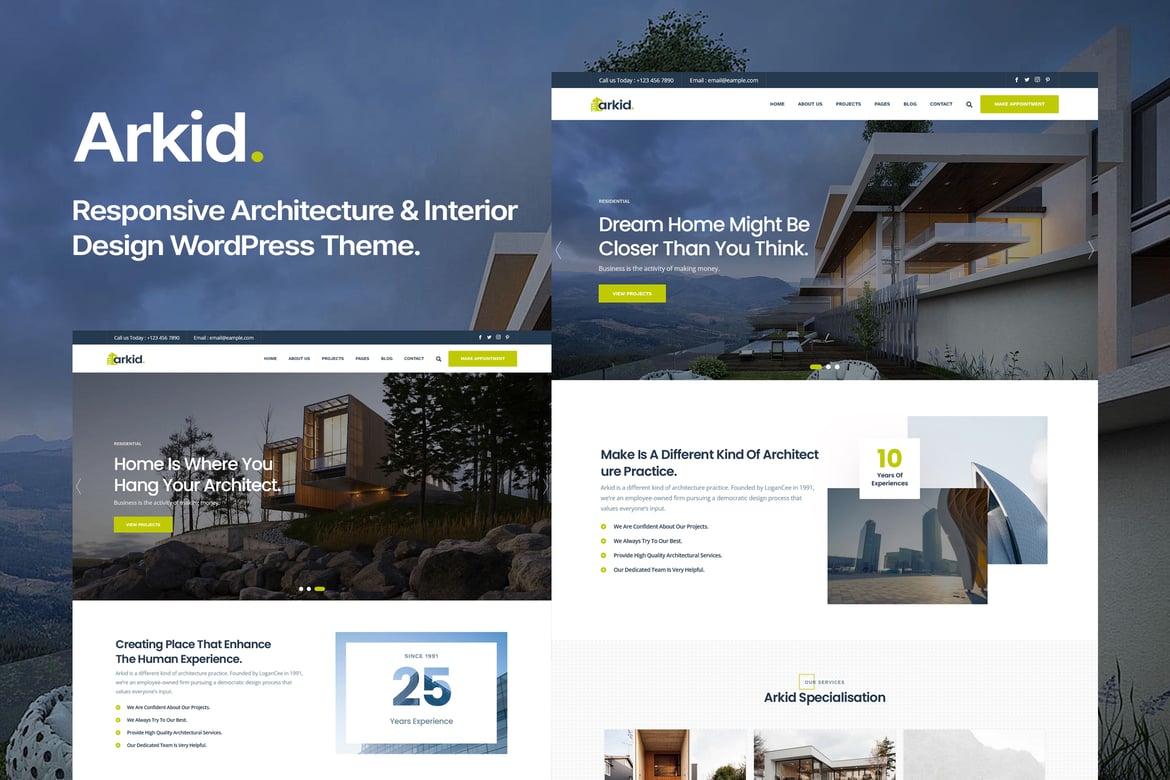 Arkid - Tema WordPress untuk Arsitektur dan Desain Interior yang Menawan