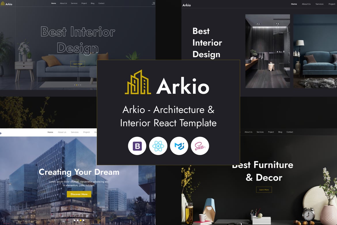 Template Website Arkio - Solusi Desain Arsitektur & Interior yang Modern