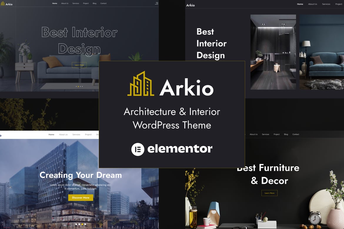 Arkio - Tema WordPress Arsitektur & Interior Modern dan Elegan