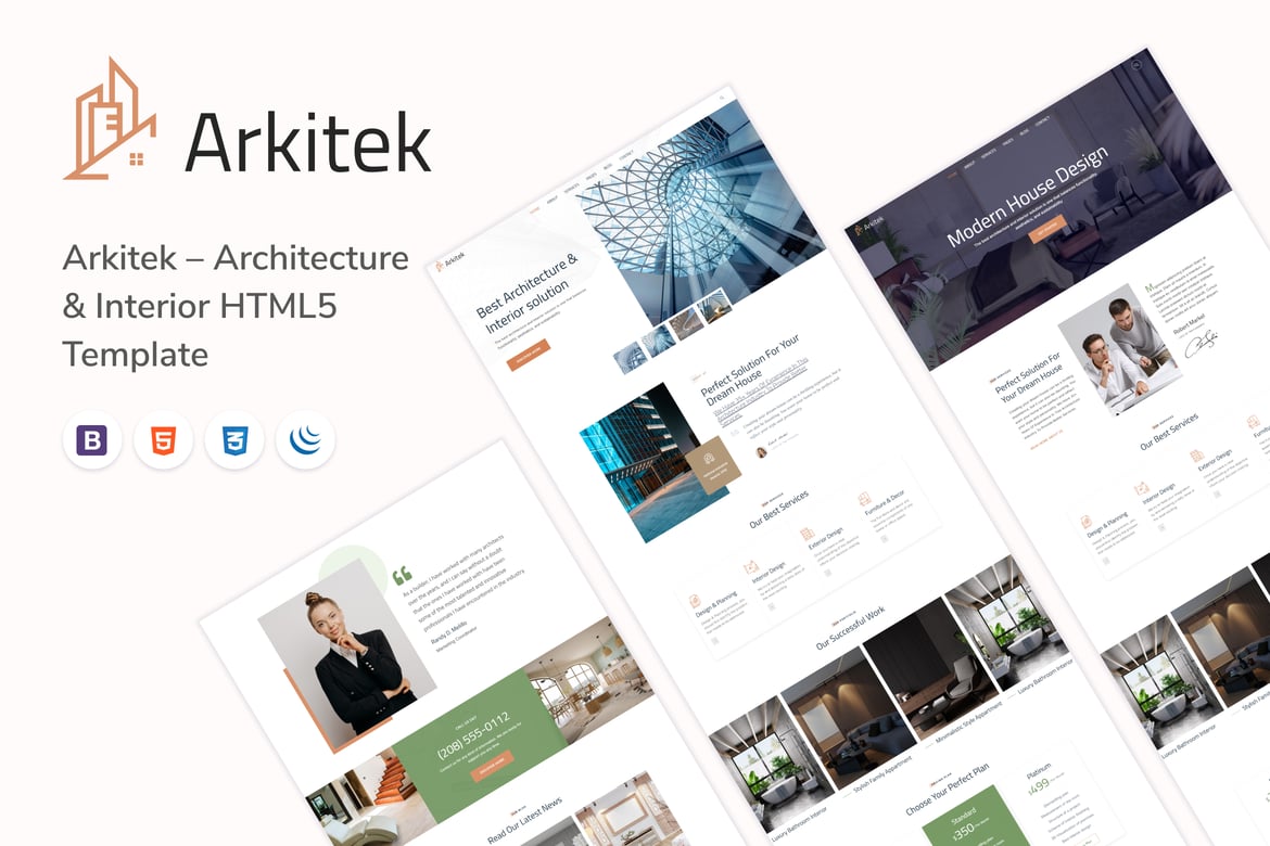 Arkitek – Template Website Arsitektur & Interior Modern