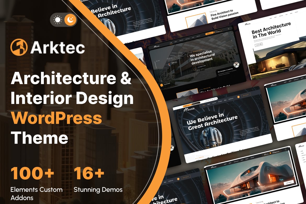 Arktec - Tema WordPress Arsitektur & Interior yang Modern dan Fleksibel