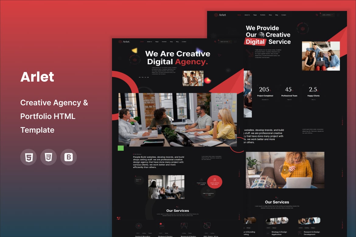 Arlet - Template Website Kreatif untuk Agensi