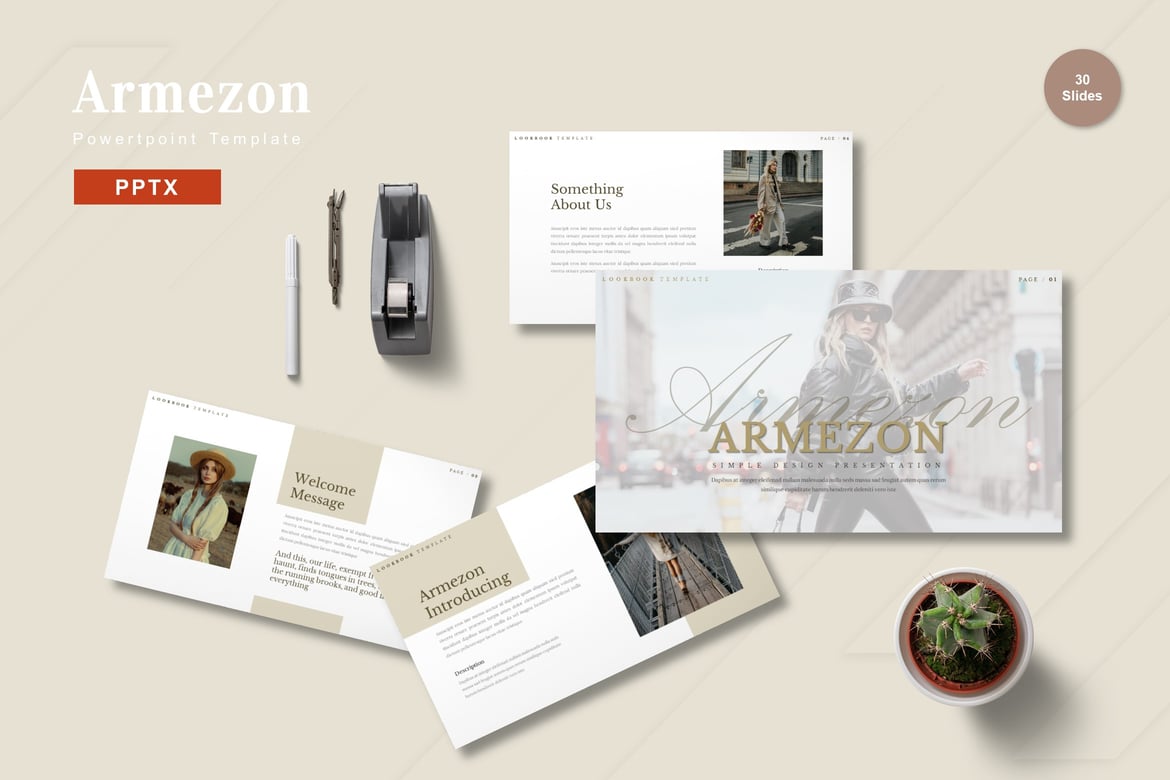 Template Presentasi PowerPoint Armezon yang Mengesankan