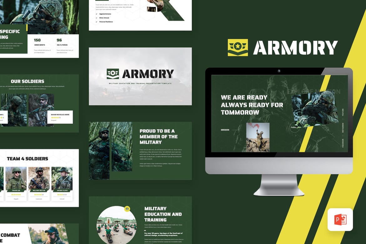 ARMORY - Template Presentasi Militer yang Modern dan Profesional