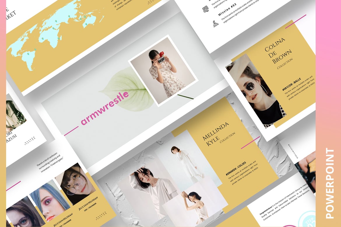 Template PowerPoint Fashion Armwrestle untuk Presentasi Profesional