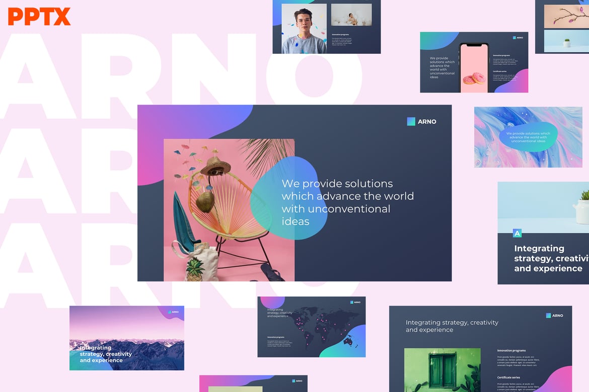 ARNO - Template Powerpoint Kreatif dan Segar untuk Semua Kebutuhan