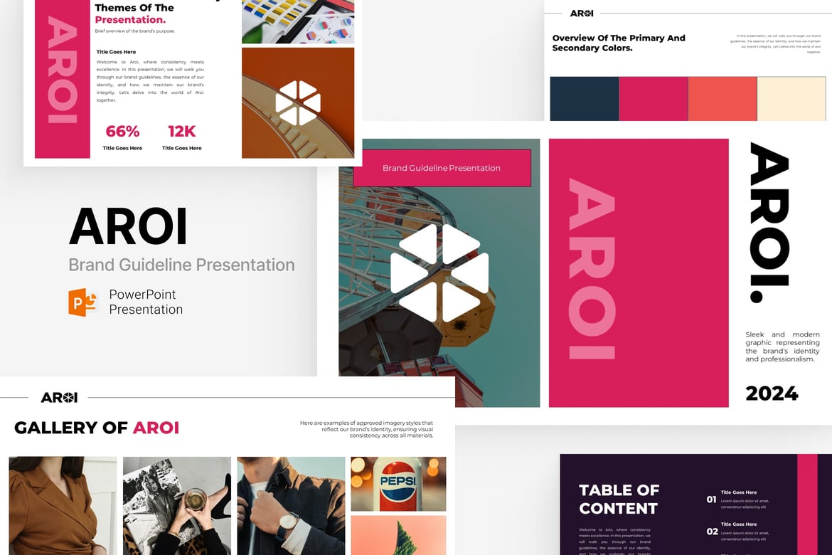 Template PowerPoint Panduan Merek Aroi yang Menarik dan Profesional