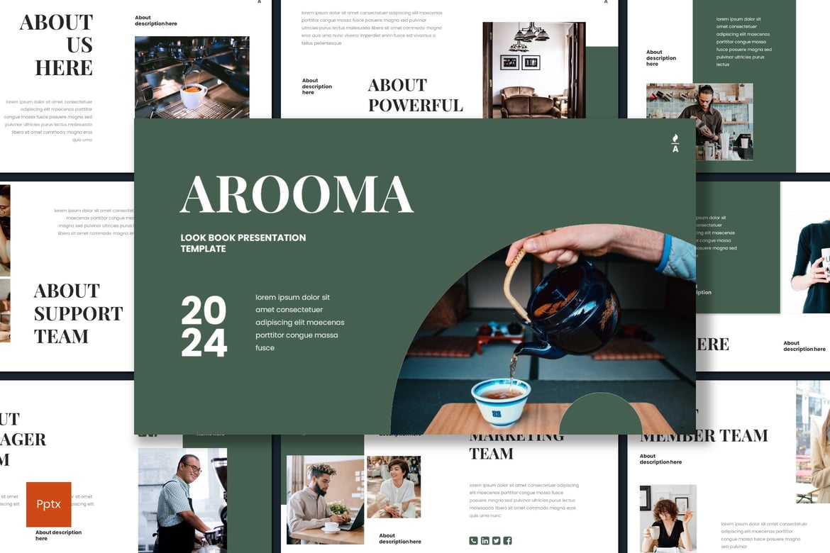 Arooma - Template Presentasi Powerpoint Minimalis dan Kreatif