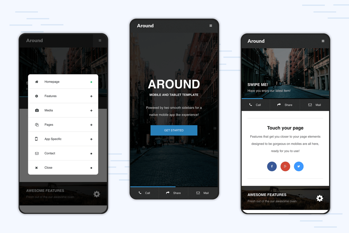 Template Website Mobile Elegan | Around - Solusi Desain Responsif