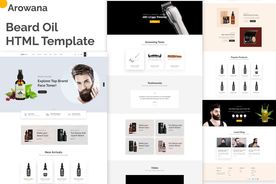 Arowana - Template Website untuk Minyak Janggut dan Barber Shop