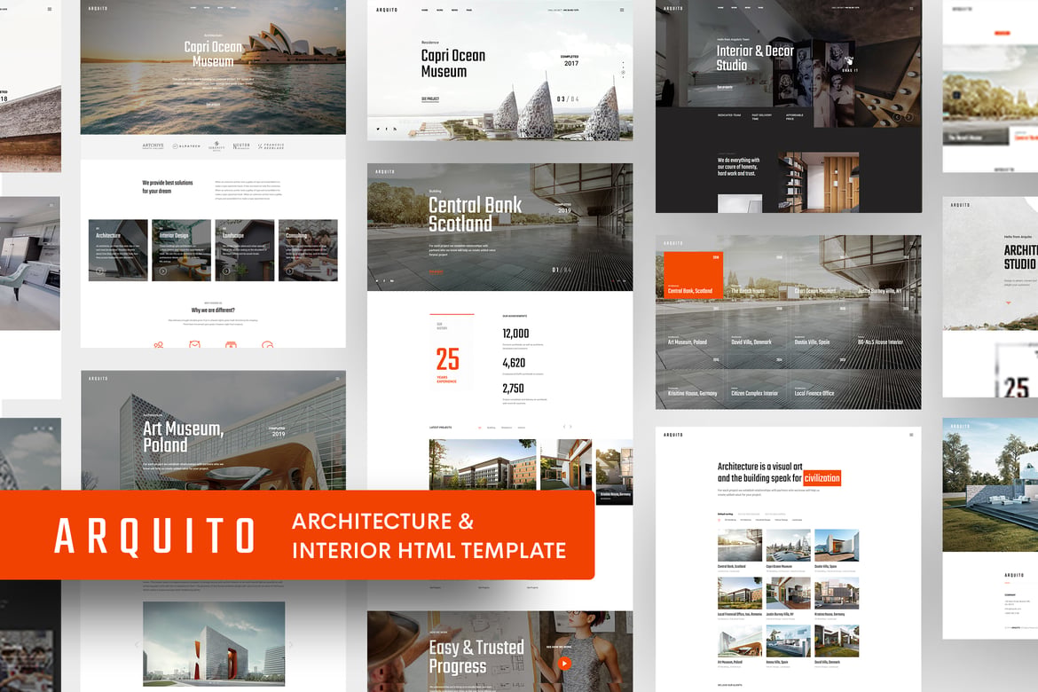Arquito - Template Website Arsitektur & Interior 3D yang Modern