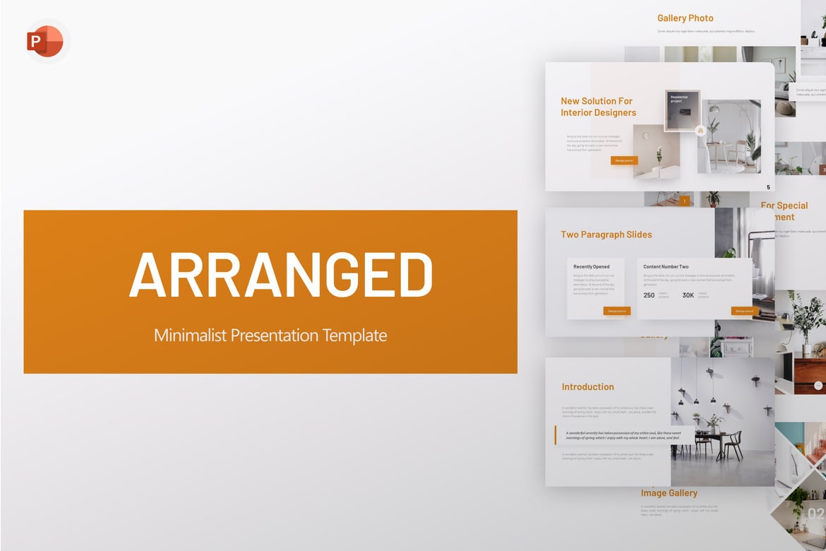 Template PowerPoint Minimalis Teratur untuk Presentasi Profesional