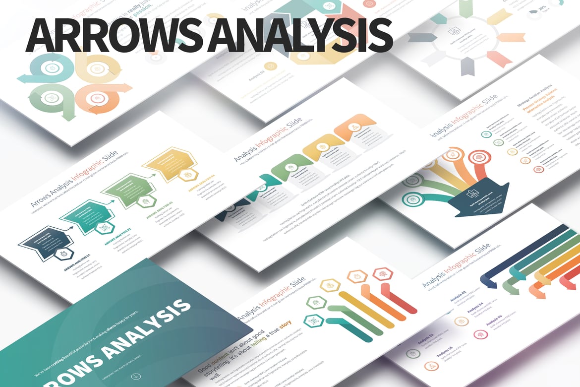 Template PowerPoint Analisis Panah - Slide Infografis Menarik