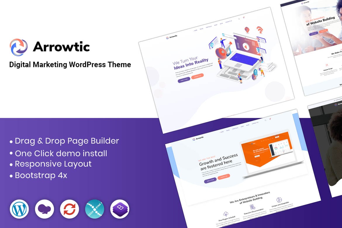 Arrowtic - Tema WordPress Profesional untuk Agensi Digital dan Pemasaran