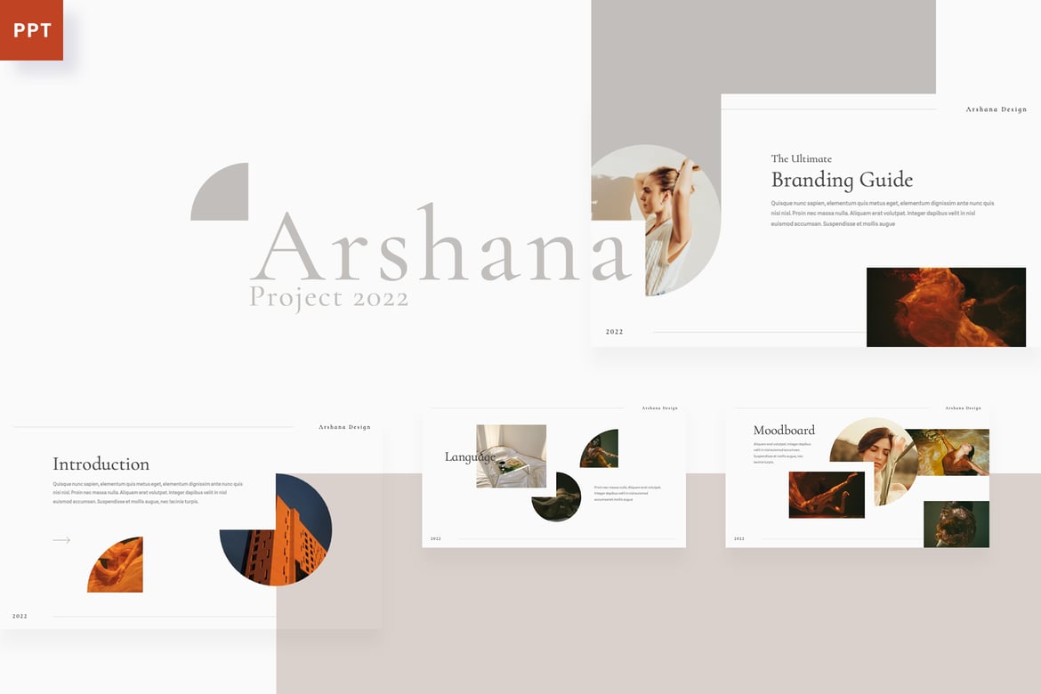 Template Presentasi PowerPoint Arshana - Panduan Merek yang Menarik