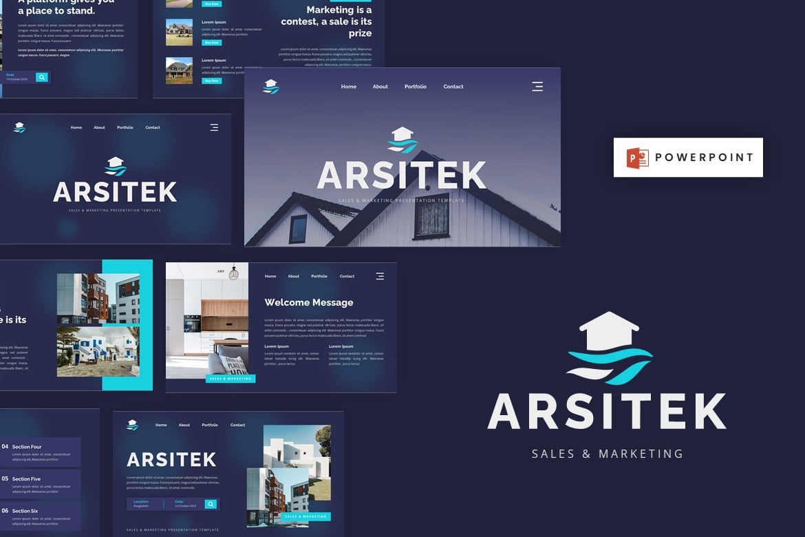 Template Powerpoint Arsitek - Solusi Kreatif untuk Presentasi Penjualan & Pemasaran