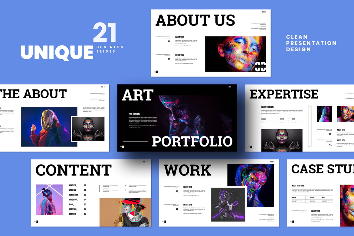 Template Presentasi Portofolio Seni yang Modern dan Menarik