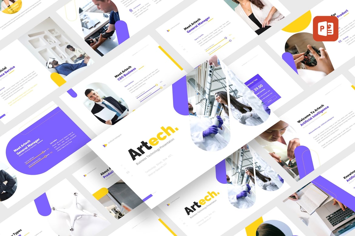 Artech - Template PowerPoint Teknologi AI yang Menarik