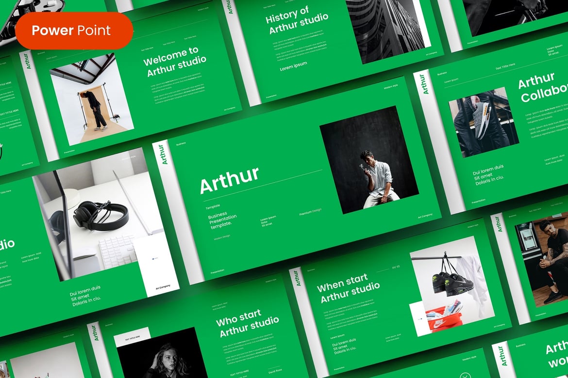 Template PowerPoint Bisnis Arthur – Solusi Presentasi Profesional Anda
