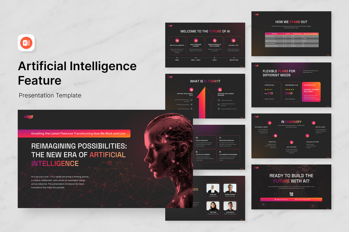 Template PowerPoint Canggih untuk Inovasi Kecerdasan Buatan