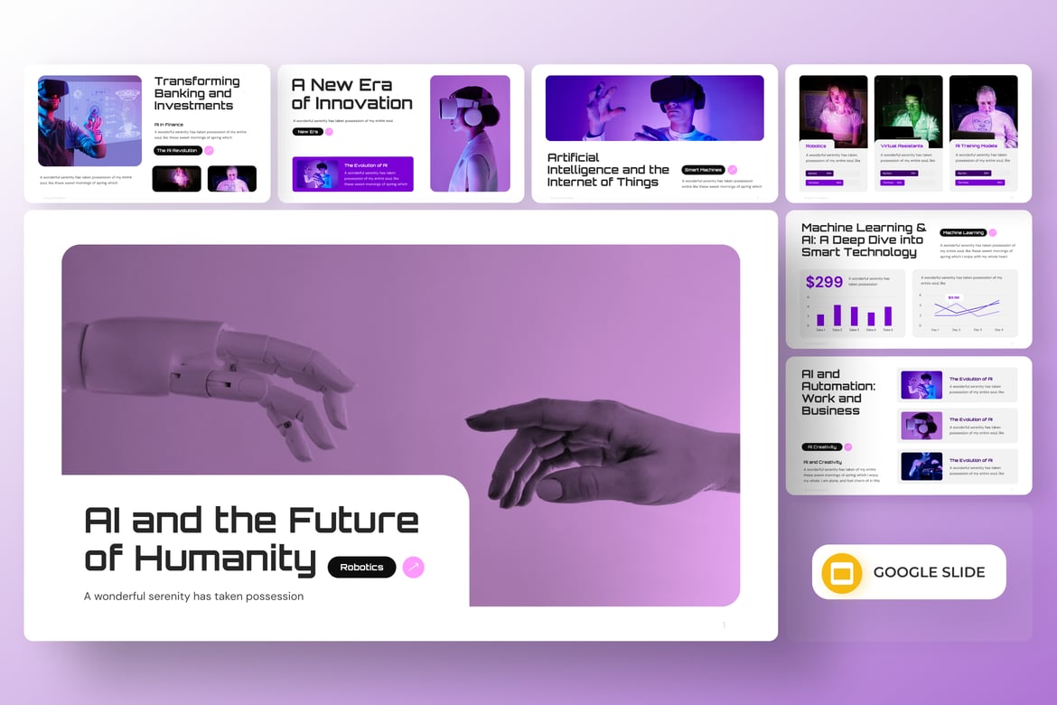 Template Presentasi Google Slides Kecerdasan Buatan untuk Teknologi Masa Depan