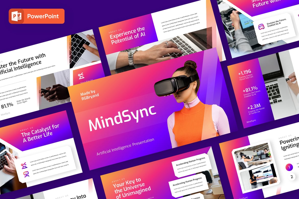 Template Presentasi PowerPoint Kecerdasan Buatan yang Profesional dan Modern