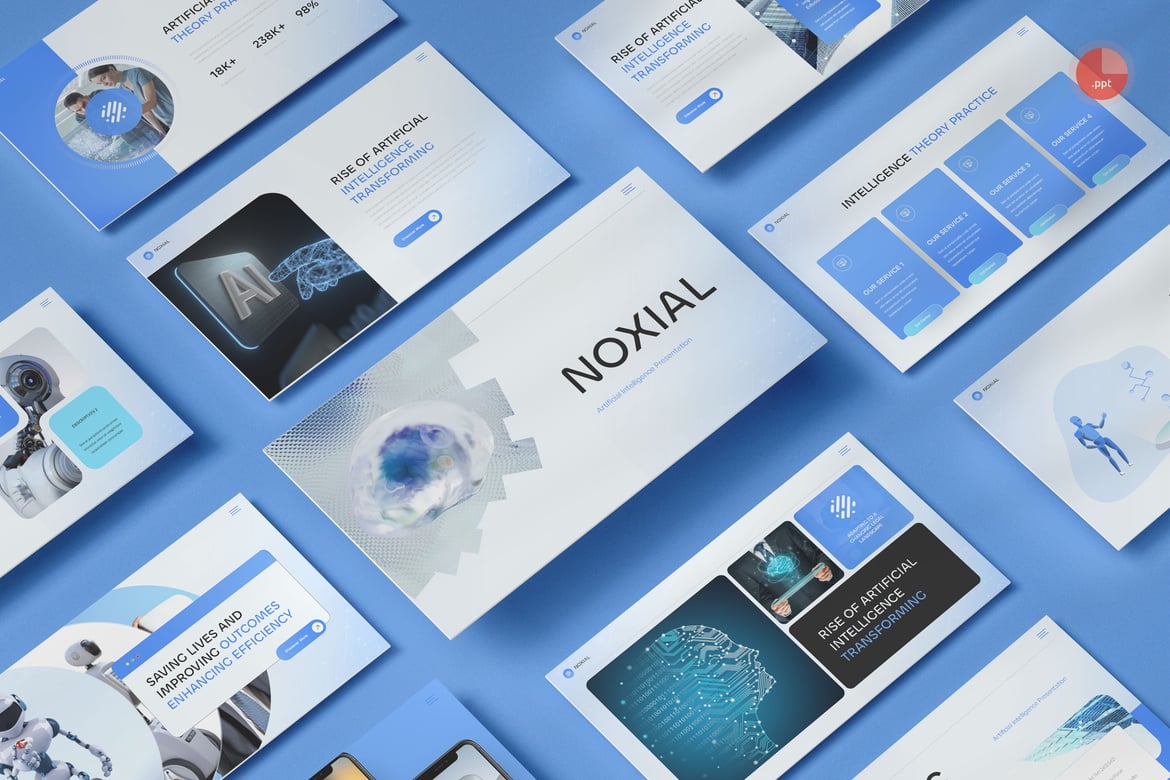 Template Presentasi PowerPoint Kecerdasan Buatan yang Menakjubkan