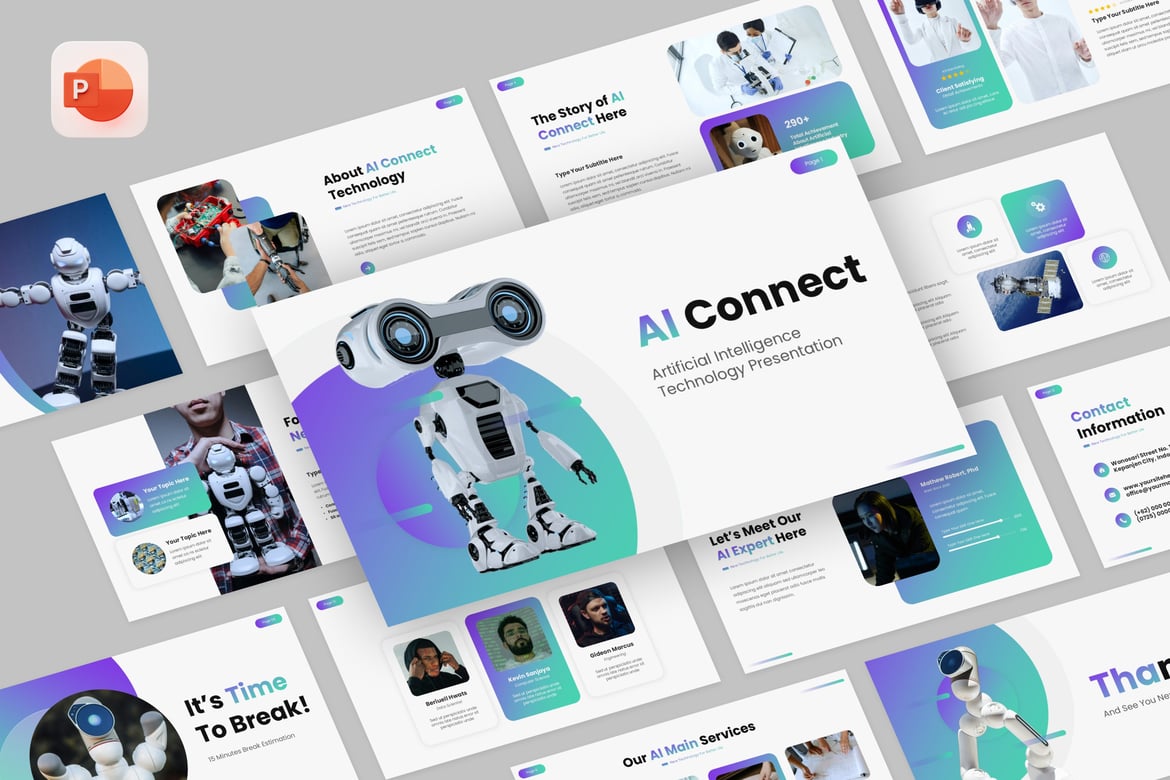 Template PowerPoint Kecerdasan Buatan yang Menarik dan Profesional
