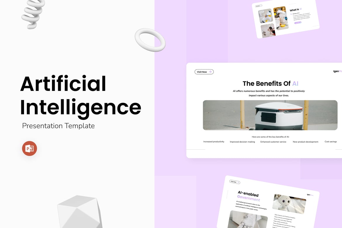 Template Presentasi PowerPoint Kecerdasan Buatan yang Menarik