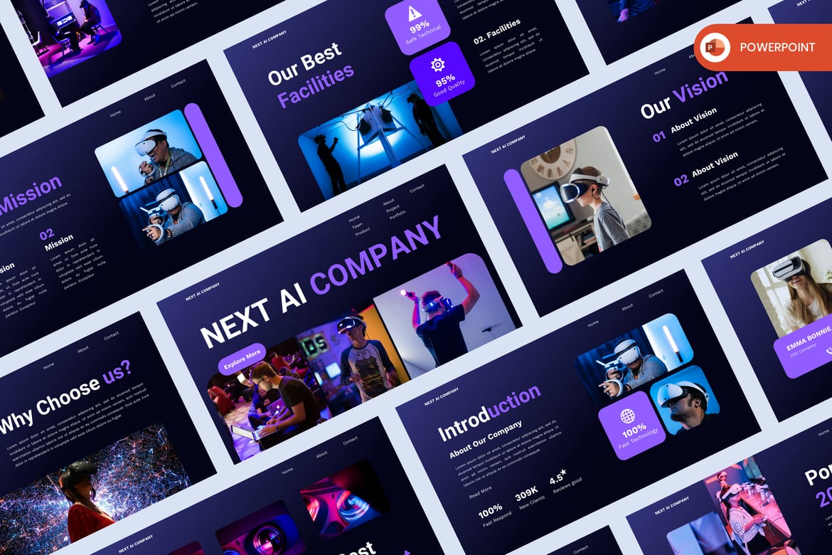 Template Presentasi PowerPoint Kecerdasan Buatan Next Ai