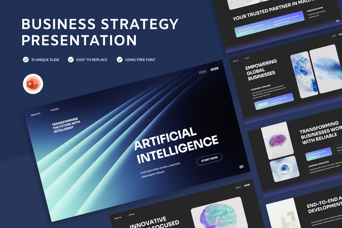 Template Powerpoint Kecerdasan Buatan yang Menarik