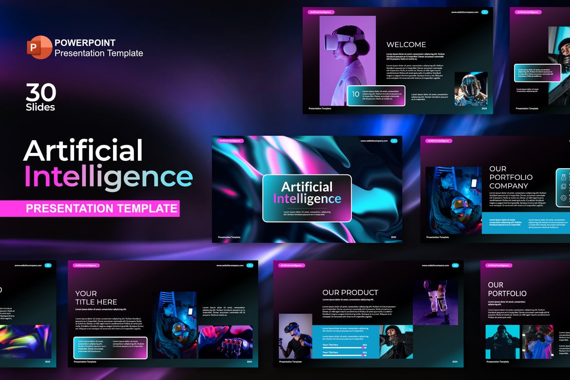 Template PowerPoint Kecerdasan Buatan yang Menarik dan Profesional