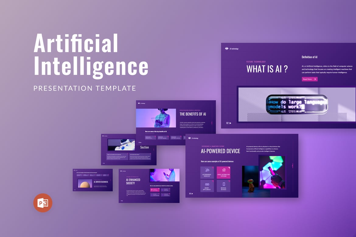 Template Powerpoint Kecerdasan Buatan yang Menarik