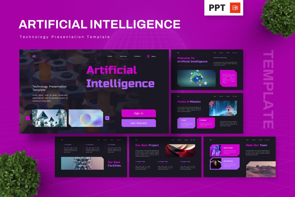 Template Presentasi Powerpoint Kecerdasan Buatan yang Modern dan Menarik