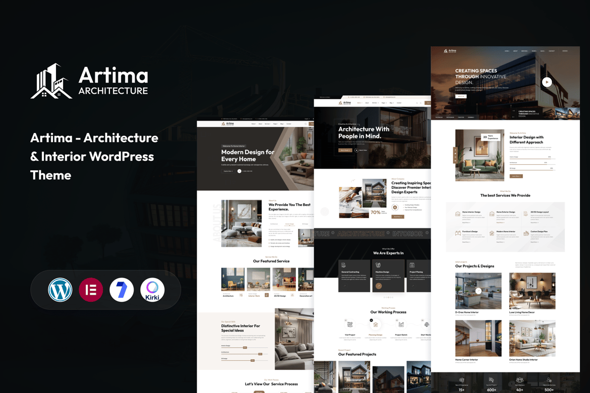 Artima – Tema WordPress Arsitektur Modern dan Interior